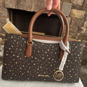 Michael Kors Black and Brown Star Satchel